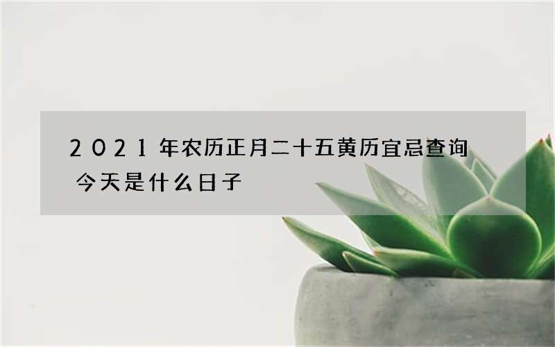 2021年农历正月二十五黄历宜忌查询 今天是什么日子